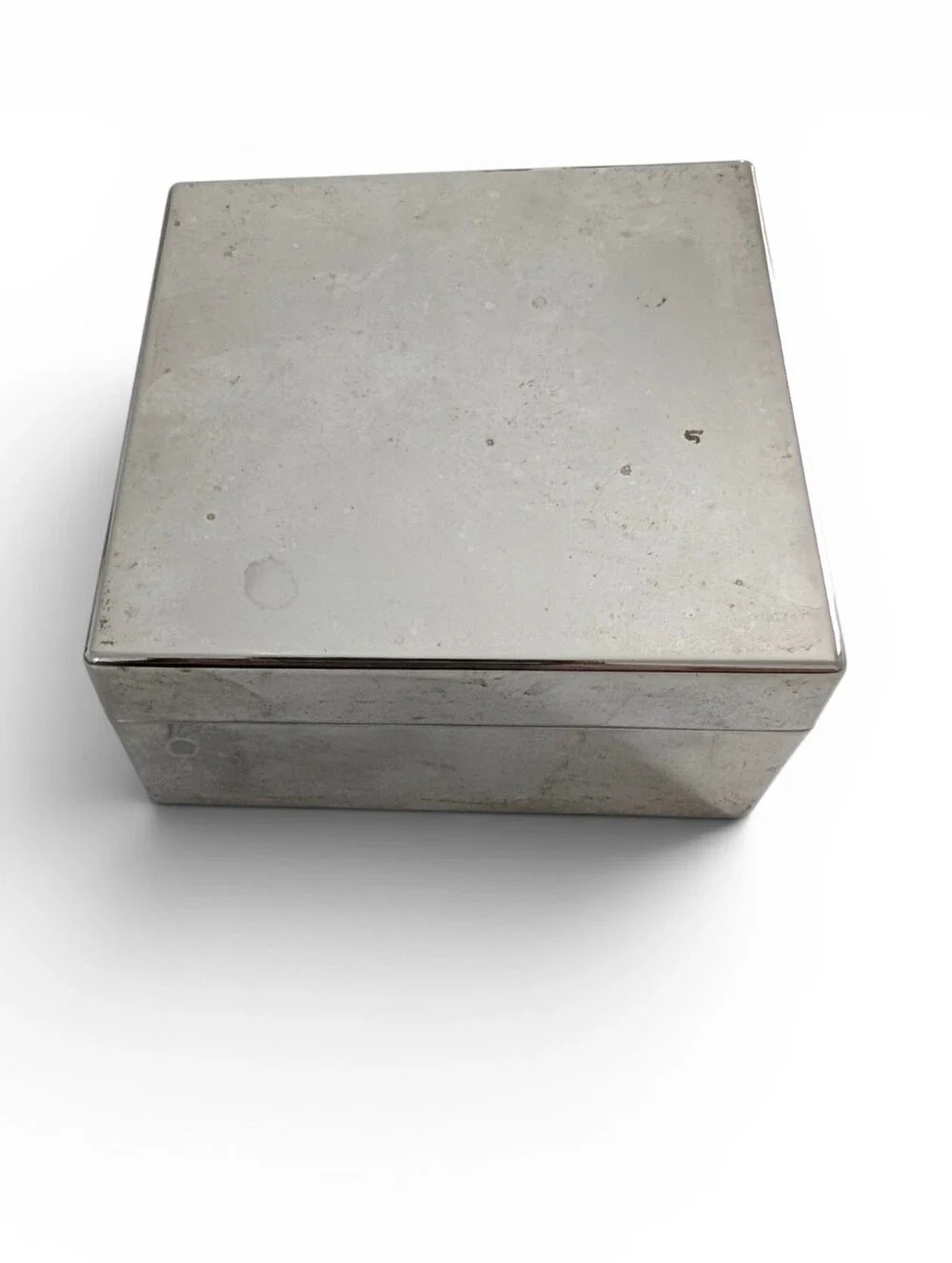 VINTAGE Silver Trinket Box Square 3